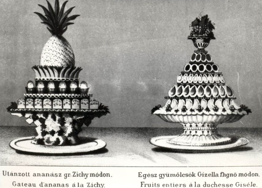 Illusztráció Dobos C. József: Magyar-francia szakácskönyvéből. Forrás: MNMKK – Magyar Kereskedelmi és Vendéglátóipari Múzeum Illusztráció Dobos C. József: Magyar-francia szakácskönyvéből. Forrás: MNMKK – Magyar Kereskedelmi és Vendéglátóipari Múzeum